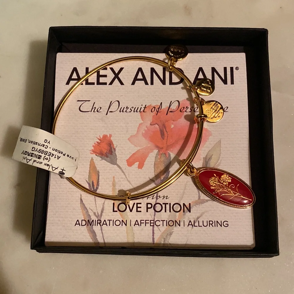 Alex and Ani Carnation Bracelet 🌷NWT and gift box - Picture 1 of 4
